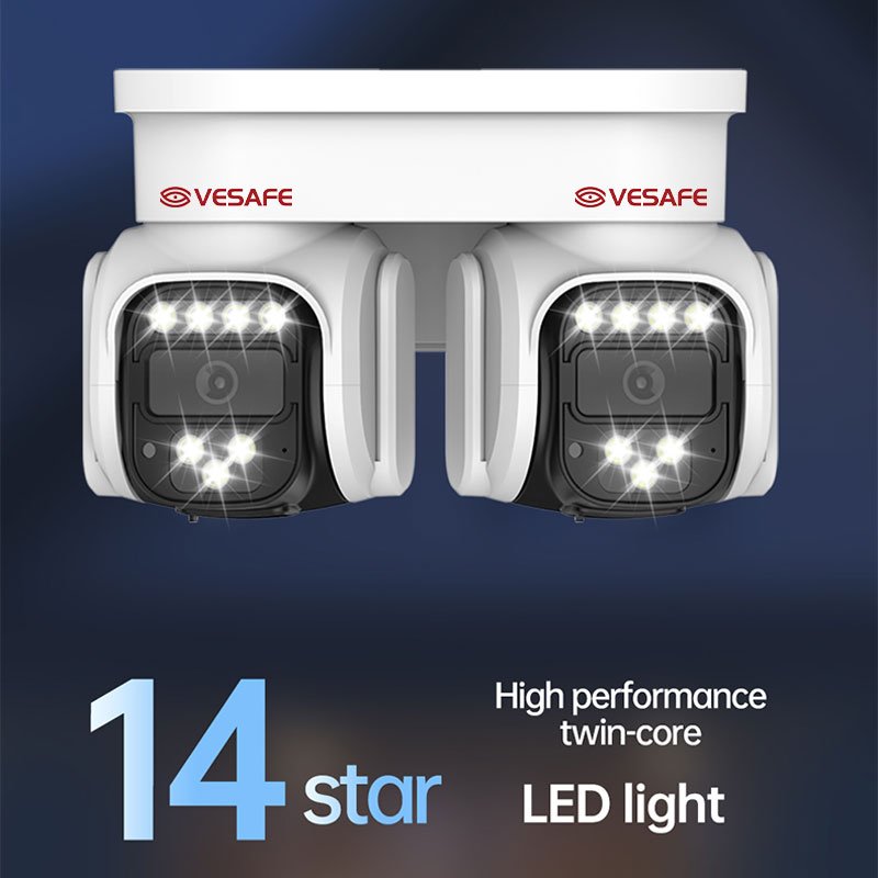 VESAFE High Quality Wireless Cctv Camera System Night Vision Outdoor Dual Lens iCam365 4K 8MP Security Camera