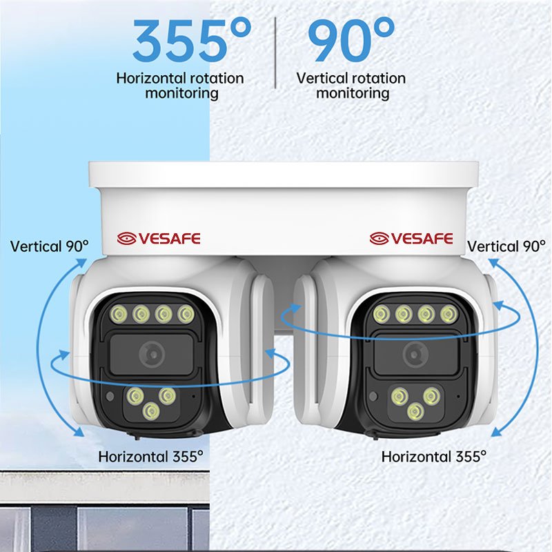 VESAFE High Quality Wireless Cctv Camera System Night Vision Outdoor Dual Lens iCam365 4K 8MP Security Camera