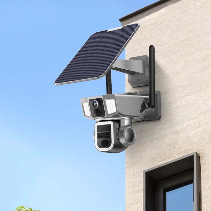 4G Surveillance Camera ip 4MP 2K Solar Panel Dual Lens 10X Zoom PTZ Security Solar Camera cctv camera home security