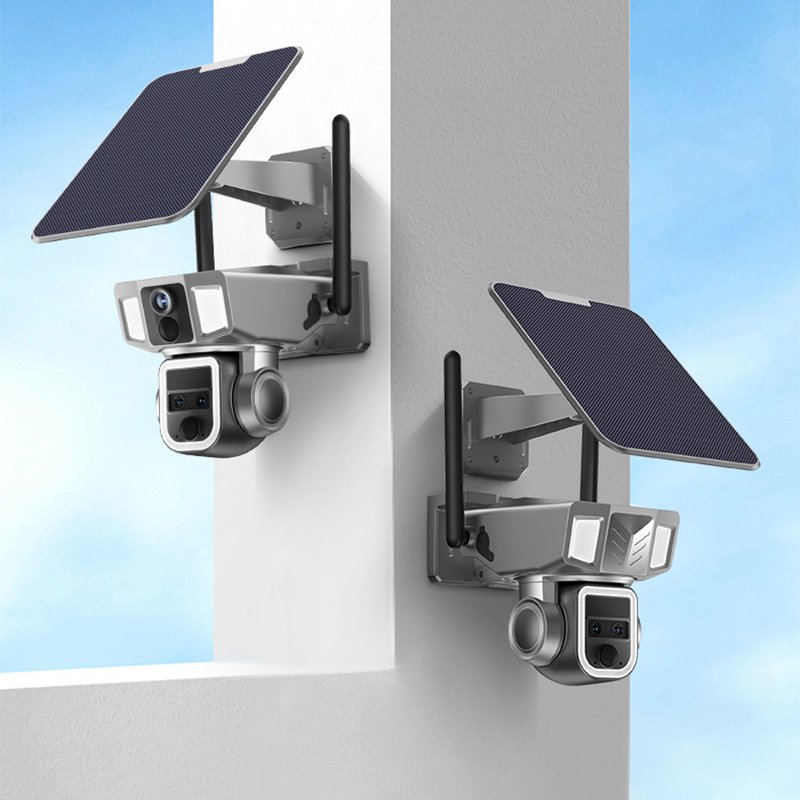 4G Surveillance Camera ip 4MP 2K Solar Panel Dual Lens 10X Zoom PTZ Security Solar Camera cctv camera home security