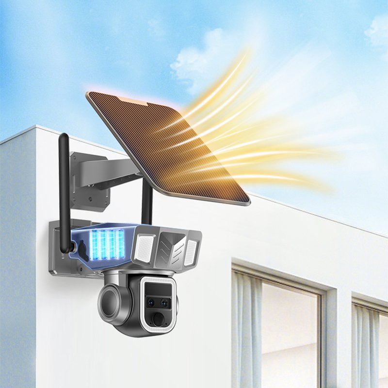 4G Surveillance Camera ip 4MP 2K Solar Panel Dual Lens 10X Zoom PTZ Security Solar Camera cctv camera home security