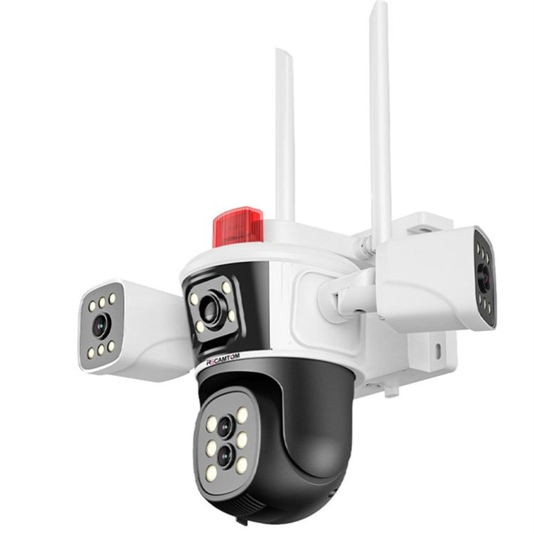 Rscamtom Night Vision Surveillance System for Hospital Security 4 Lens 10X Zoom Zoom Camera Motion Detection
