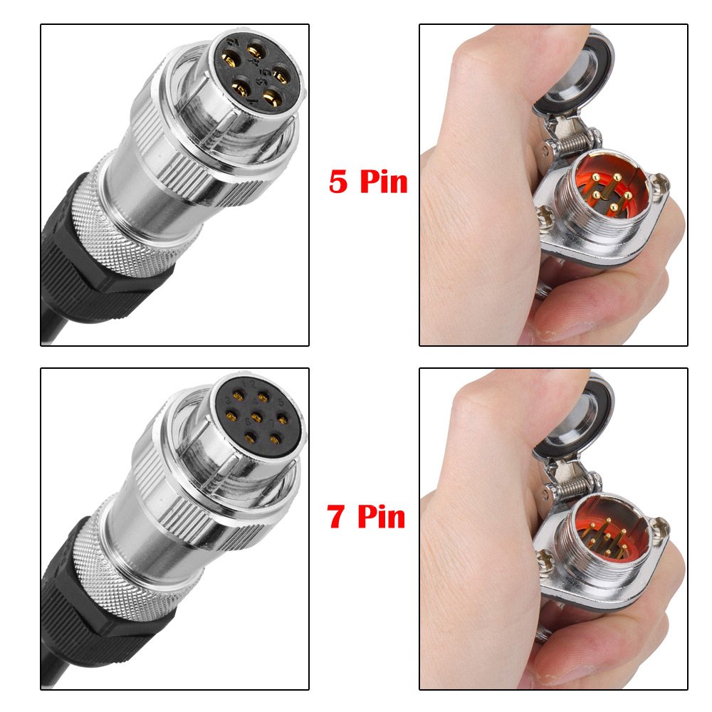CAB-01S Heavy Duty Vehicle Coil Trailer Cable with 4 Channel 4 PIN AV Connector Disconnect Kit for Truck Caravan Motor Home