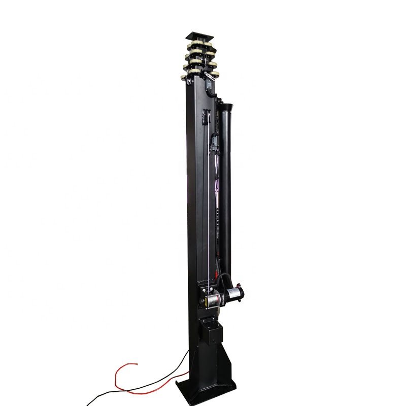 6m 7m 8m 9m 10m manual telescoping square mast with hand crank up mechanical system