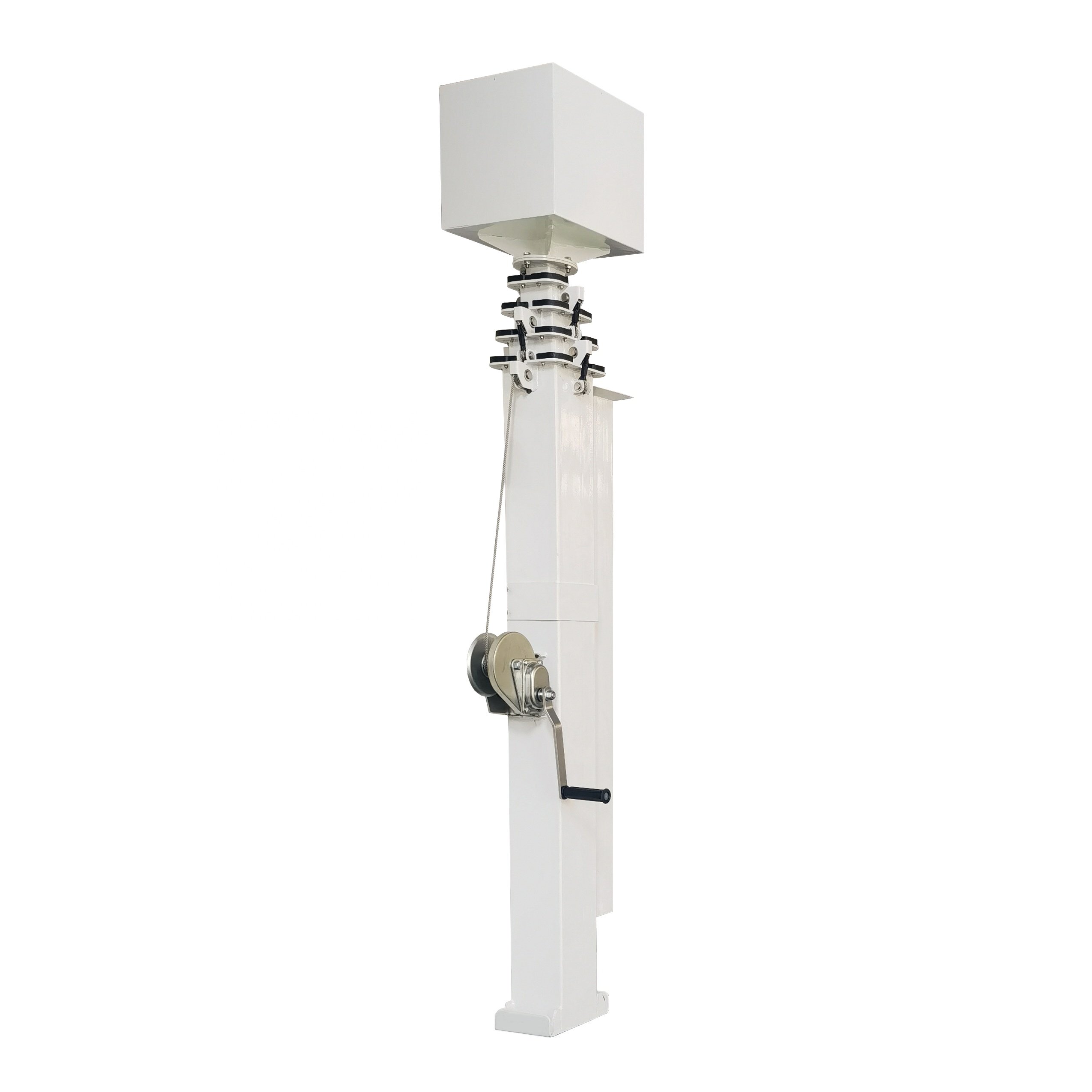 6m 7m 8m 9m 10m manual telescoping square mast with hand crank up mechanical system