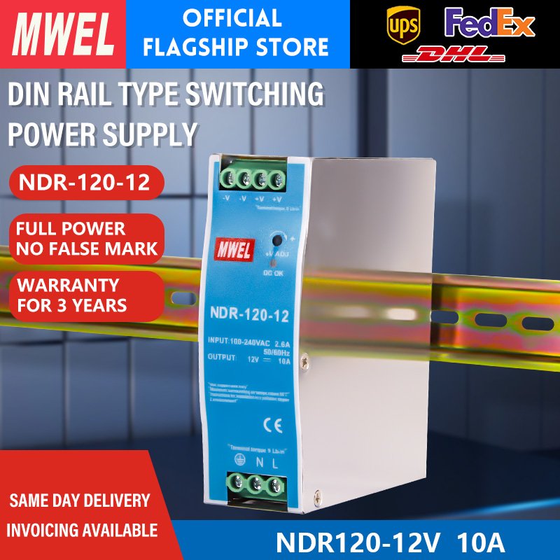 Wholesale MWEL NDR-120-12 120W 12V 10A Video Surveillance Systems Din Rail SMPS switching power supply