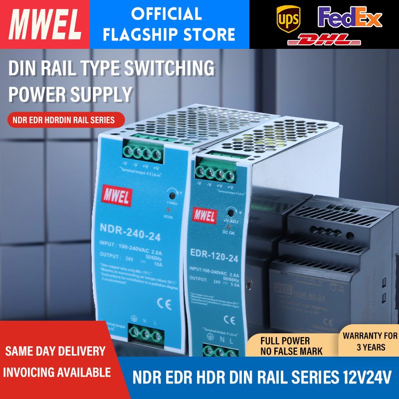 Wholesale MWEL NDR-120-12 120W 12V 10A Video Surveillance Systems Din Rail SMPS switching power supply