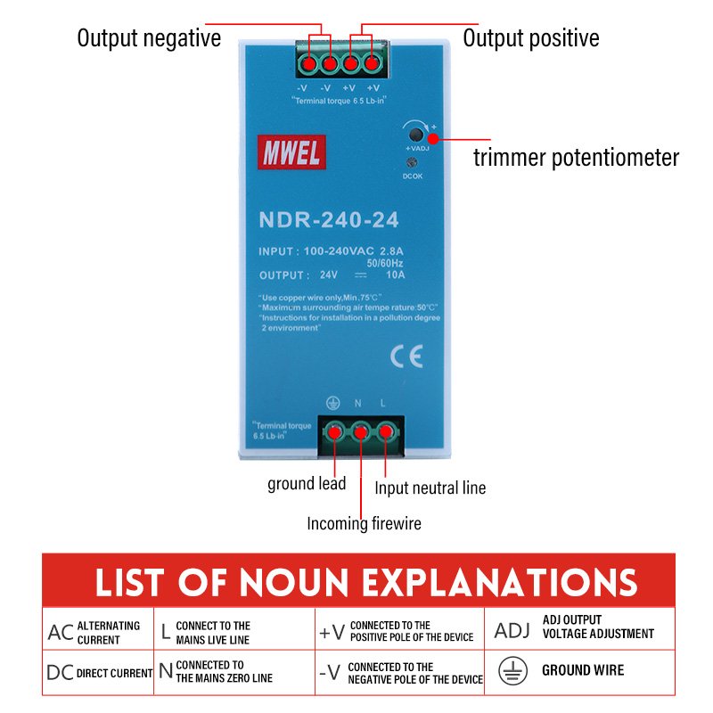 Wholesale MWEL NDR-120-12 120W 12V 10A Video Surveillance Systems Din Rail SMPS switching power supply