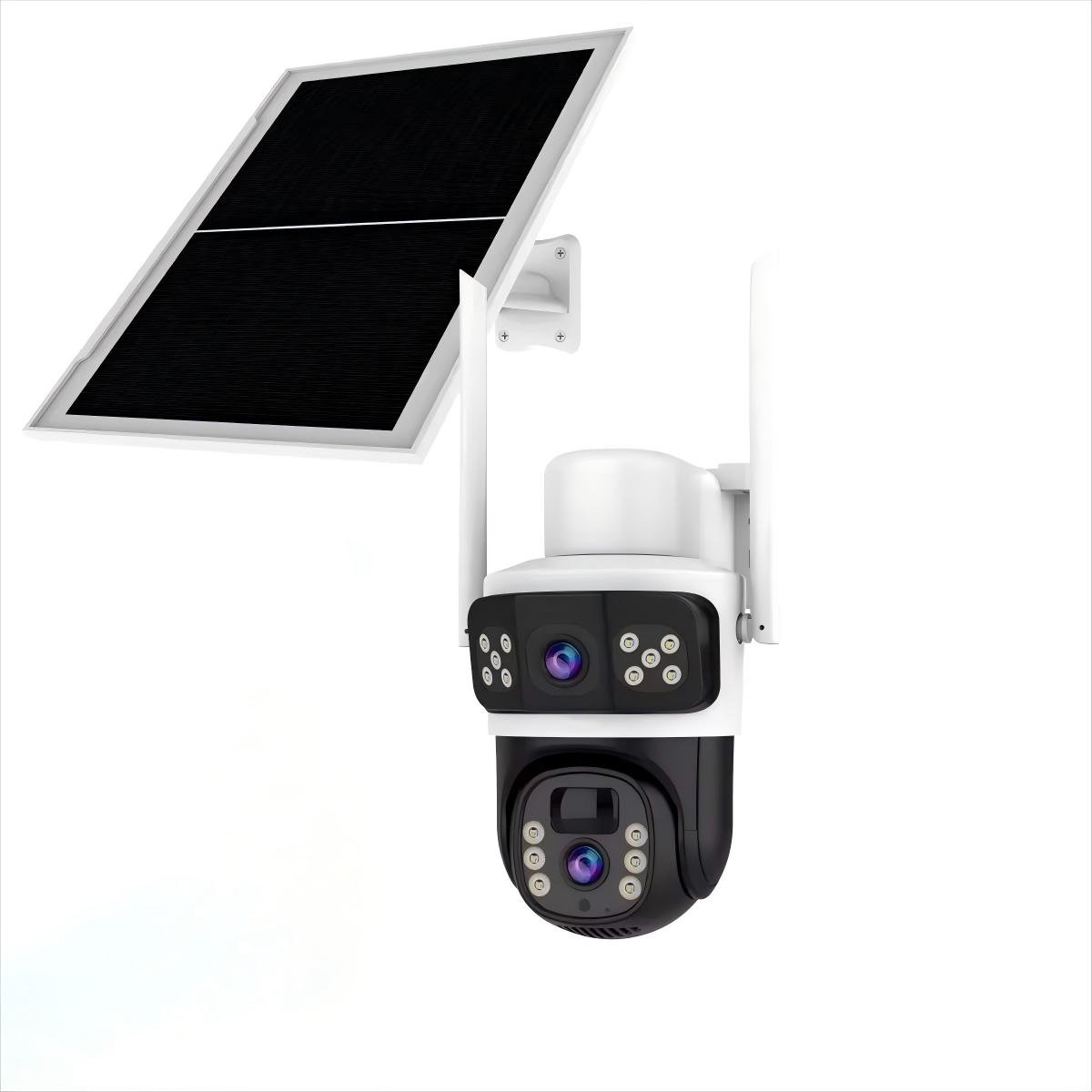 Phone APP OKAM PRO Solar CCTV Night 4K Night Vision Binocular Alarm PTZ Surveillance Dual Lens Linkage Security Camera System