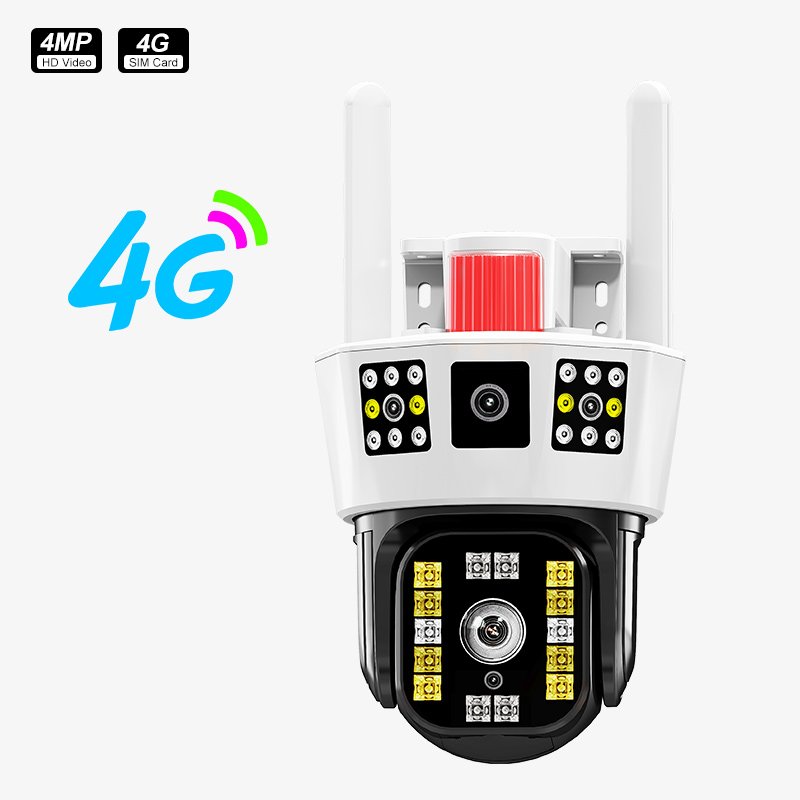 IP66 Streaming Live Mobile Controller 3 Screens WIFI Dual lens 4MP 4G Camara 360 high definition 1080p PTZ IP Camera V380 Pro