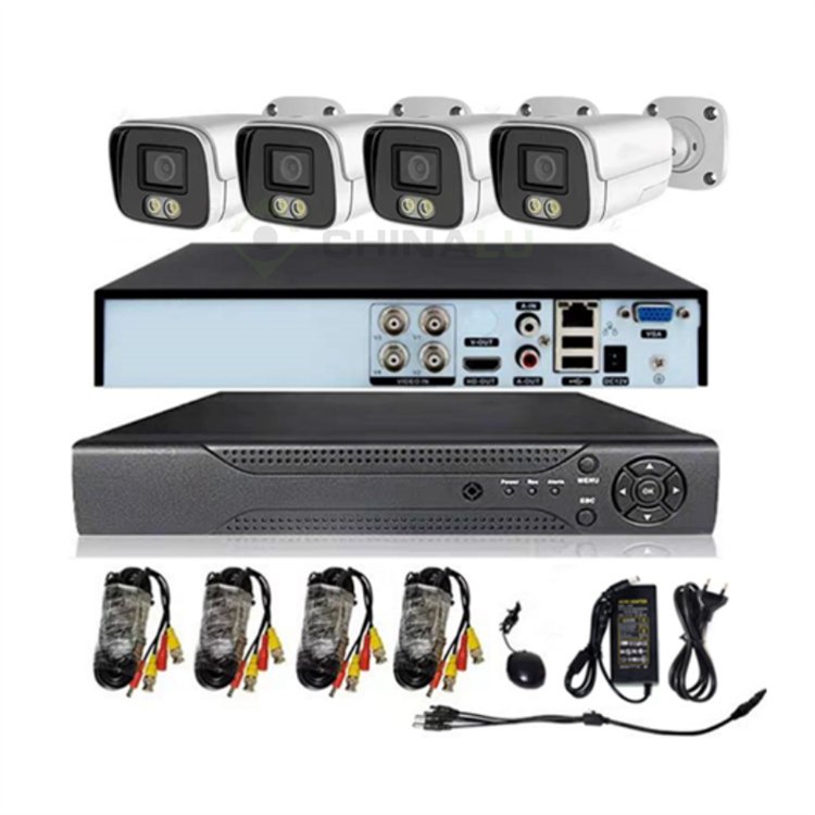 Chinalu 4 Channel 1080P 5MP Night Vision Recording AHD 4 Camera Kit CCTV Dvr Home Security Video Surveillance System With Camera