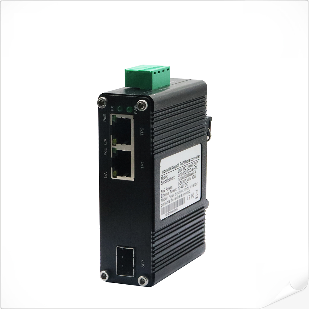 10/100/1000Mbps Media Converter 1port SFP+2port 30W POE+ Fiber Optic POE Medic Converter for CCTV