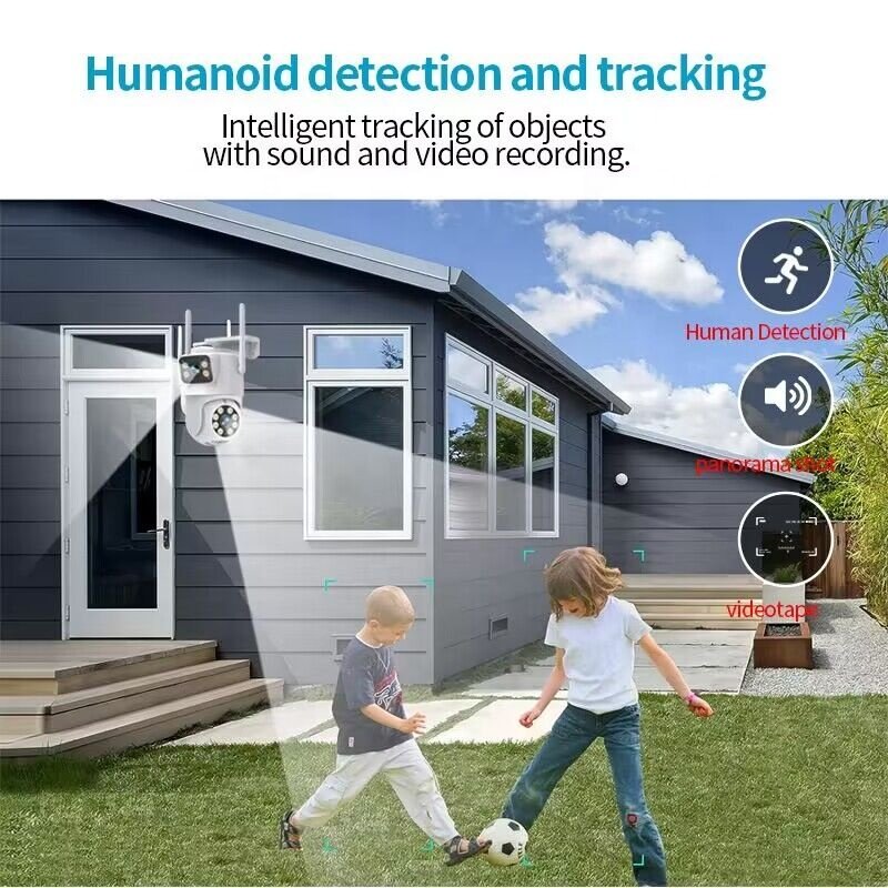 outdoor surveillance camera Dual screen display Motion detection IP66 infrared camera security camera system wireless