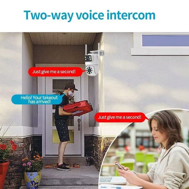 outdoor surveillance camera Dual screen display Motion detection IP66 infrared camera security camera system wireless