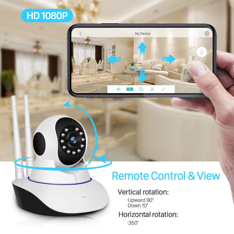 2024 HOT SALE CCTV Camera Wholesaler Home Security PTZ IP Camera 3 Antennas Video WiFi Smart Surveillance Camera 2MP V380 PRO
