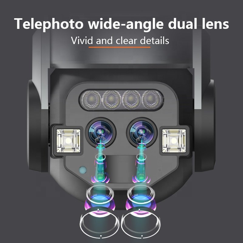 M 4MP 2K 10x Hybrid Zoom 2.8+8mm Dual Lens PTZ IP Camera WiFi Human Detection 2MP Audio Security Video Surveillance Camera 1080P
