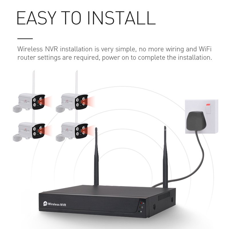 LCLCTEK Tuya Smart 4CH 1080P NVR cctv kit Two-Way Audio option high quality with Security WIFI wireless cctv system