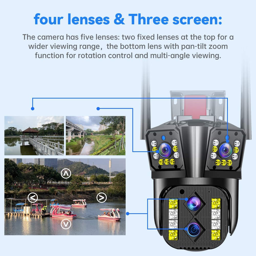 Difang 16MP 10x Zoom Outdoor Waterproof Security Wifi Camera,Color Night Vision,AI Auto Tracking CCTV Camera Connect Phone