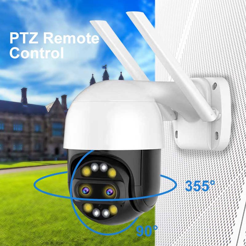 Dual Camera Lens System Video Surveillance 2MP 4MP Smart AI Dual Lens 2.8mm-12mm PTZ IP Security WiFi Camara De Seguridad