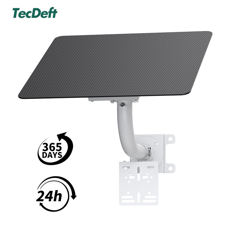 TecDeft Solar panel full black high efficiency 20W 30W 40W Off-grid energy system Lithium battery Lighting Surveillance Camera