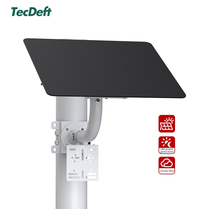 TecDeft Solar panel full black high efficiency 20W 30W 40W Off-grid energy system Lithium battery Lighting Surveillance Camera