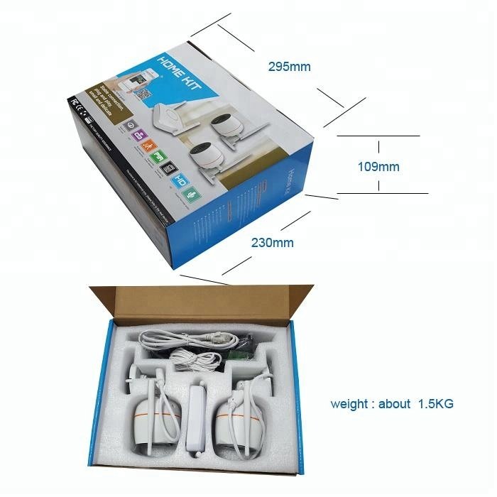 New DIY 2CH 1080P Wireless IP Camera Home Kit 2CH PIR Wifi Camera System with Mini NVR