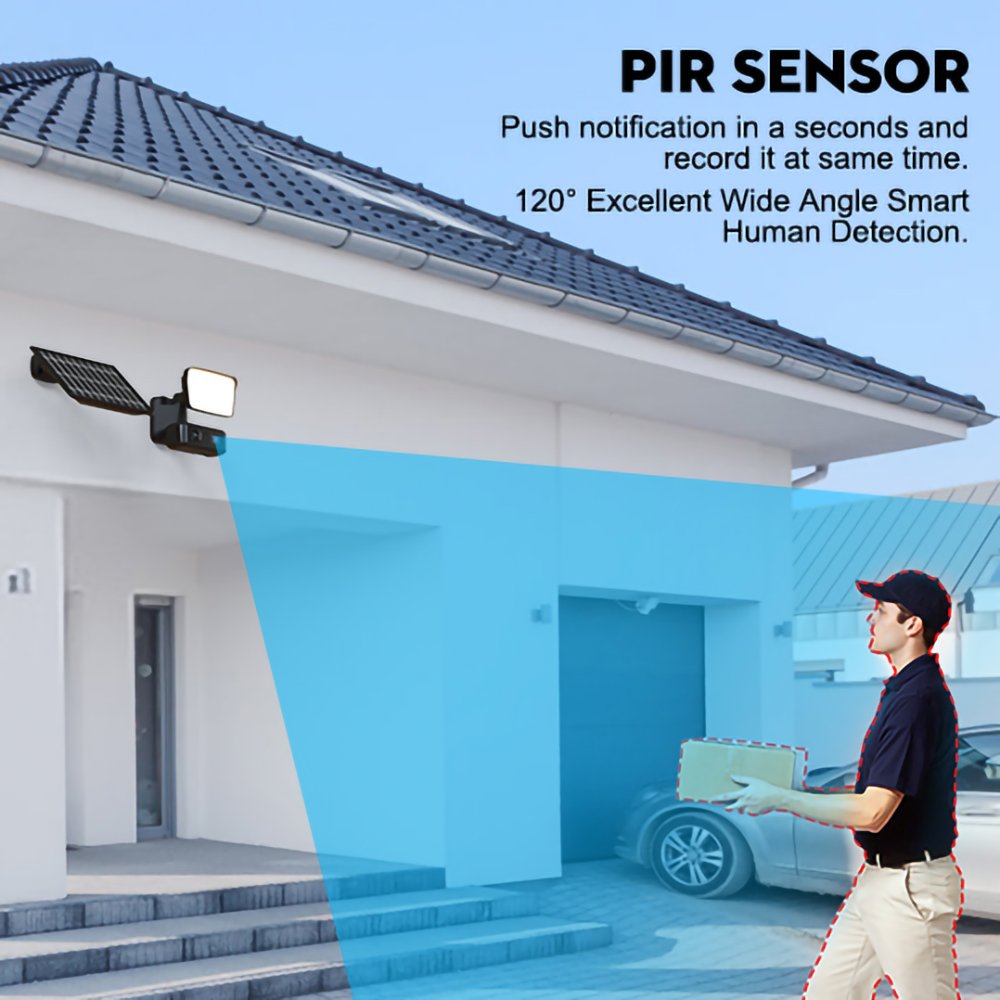 LLCLCTEK 1080P 4G Solar Powered Floodlight surveillance of PIR Motion detection P2P Security wireless cctv system