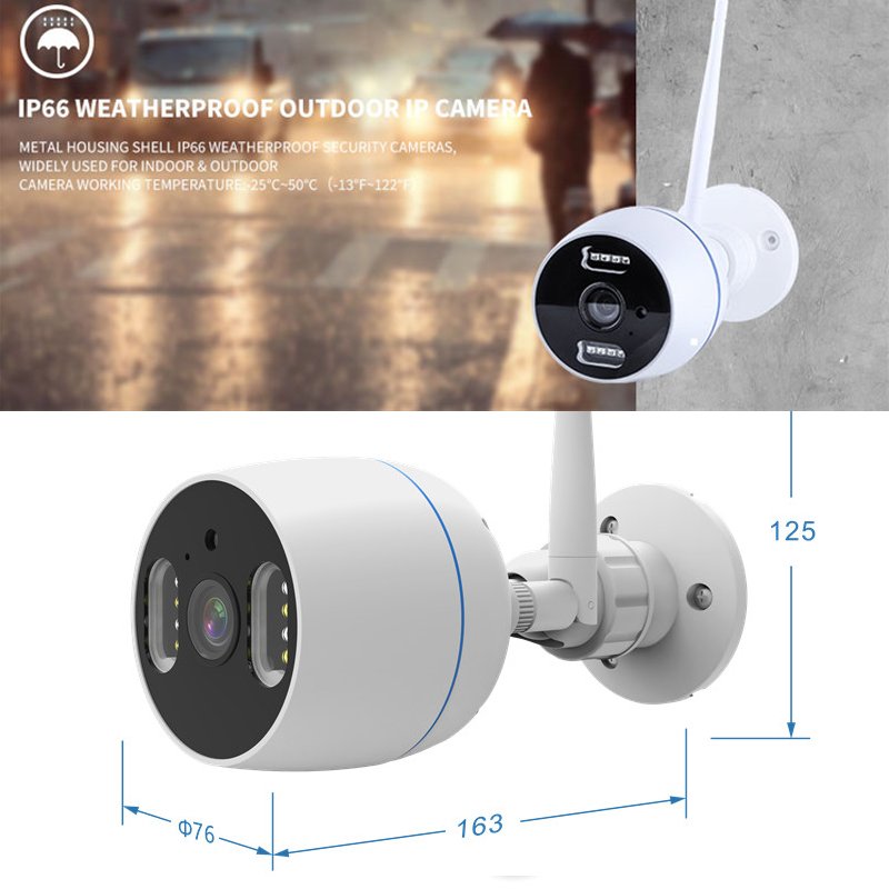 IP66 Waterproof Outdoor Indoor 4CH 3MP Home Security System Surveillance Camera Kit WiFi IP CCTV Camera