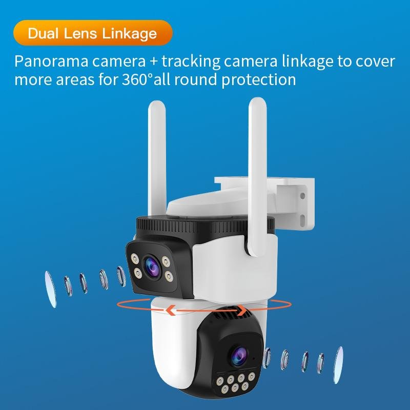 Okam Pro 4G Dome PTZ IP CCTV Camera Outdoor Wireless Exclusive Private Wide Angle Two-Way Audio Night Vision CMOS Micro SD Card