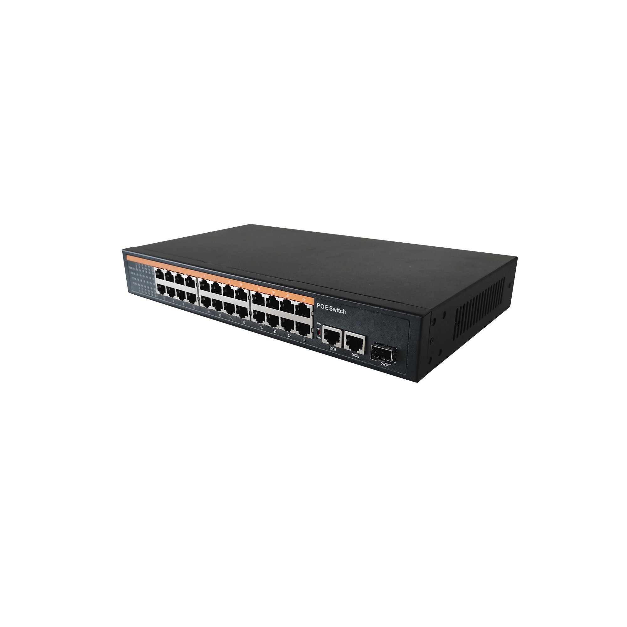 TINCAM POE Switch 48V Distance 100/250 meters 24*POE +2*10/100/1000M uplink Desktop vlan Network Switches for Hikvision Camera