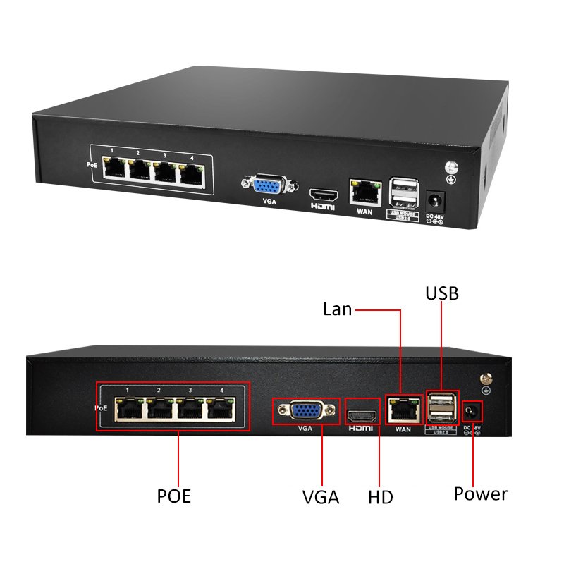 4CH 4K Poe NVR Kit 8MP Outdoor Waterproof Bullet IP Camera CCTV System NVR Audio Record Video Surveillance Kits