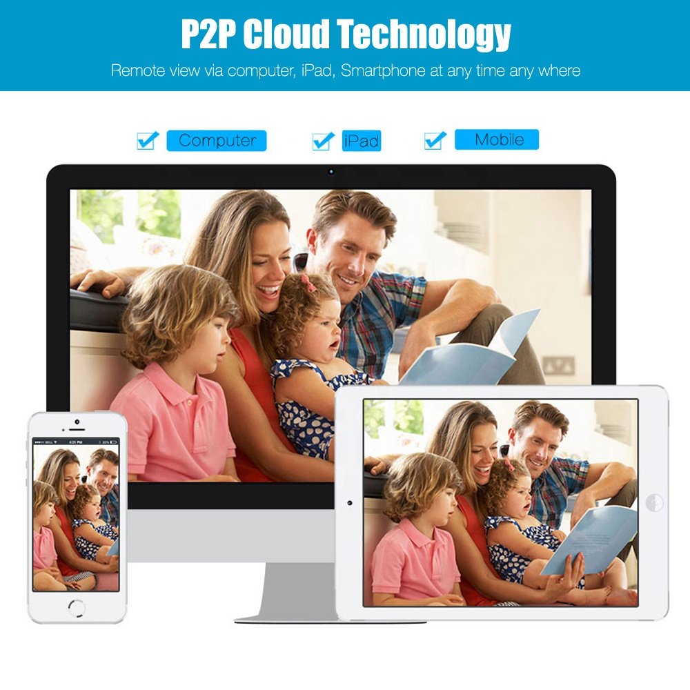 H.265 Video surveillance complete set PoE nvr kits 5mp 8channel ip security cctv system outdoor factory direct high quality
