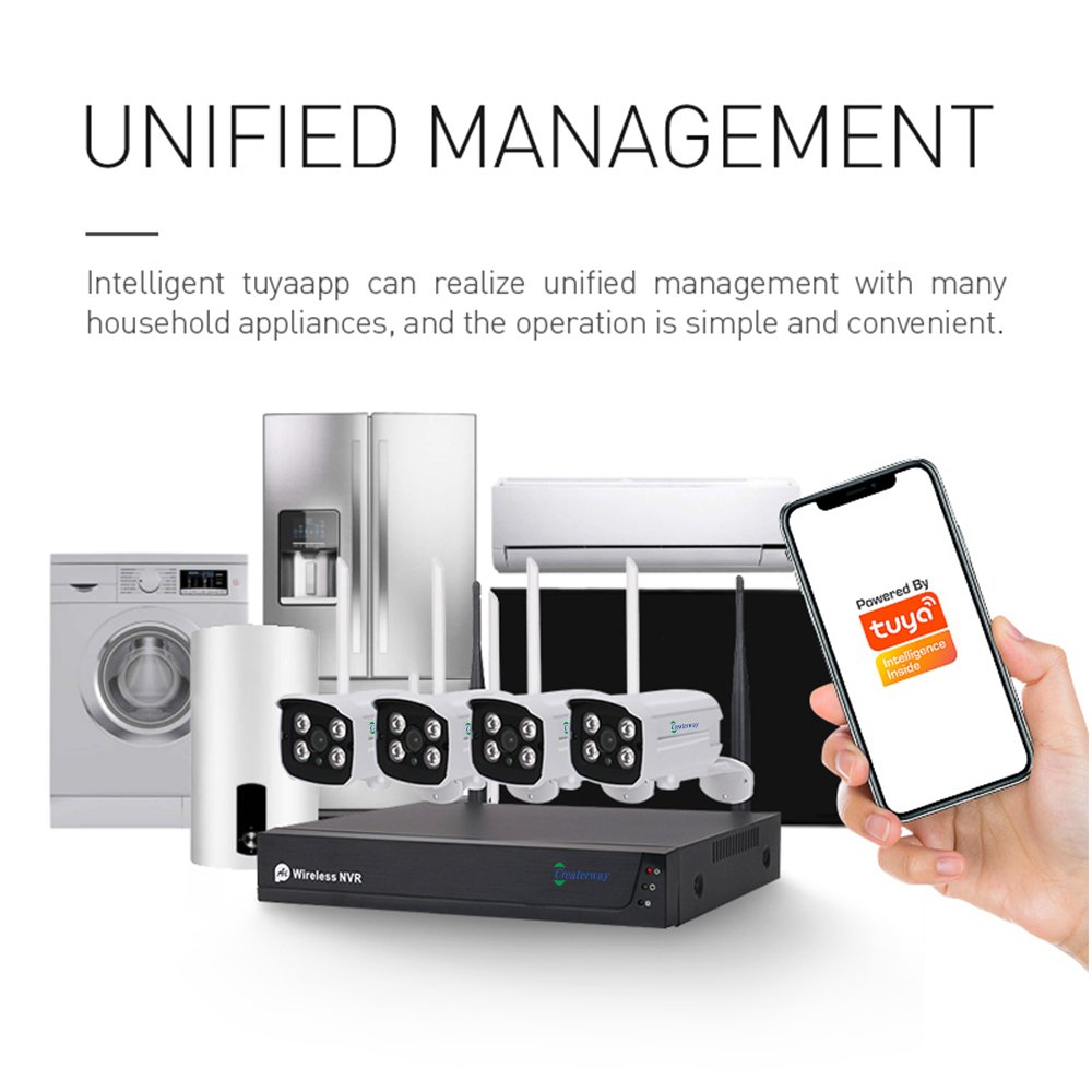 8ch H.265 Outdoor WiFi IP Camera System 5MP Wireless Security Night Vision CMOS Poe Indoor Use NVR Kits Included