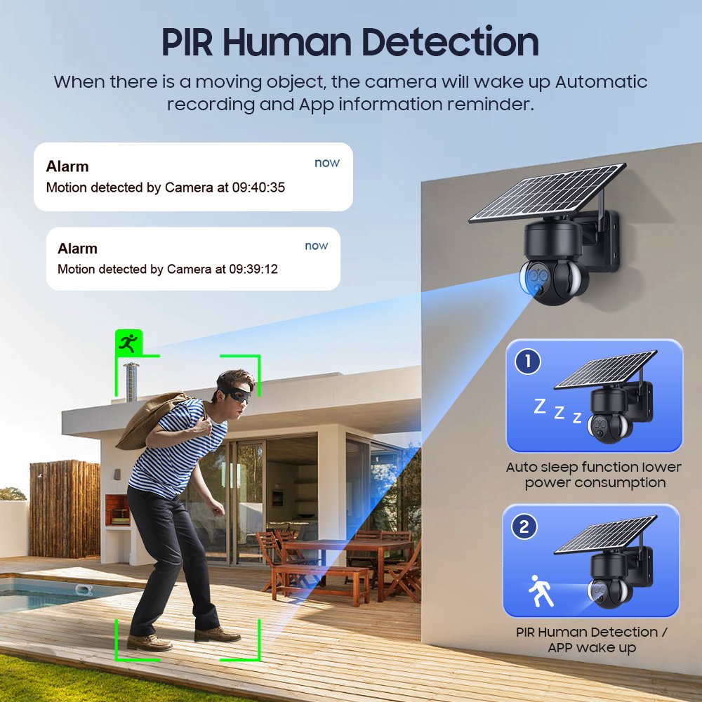 Dual Lens 6MP Wireless Home Security System 4G/WiFi Solar Surveillance Cameras & Outdoor IP Camera for Superior Protection