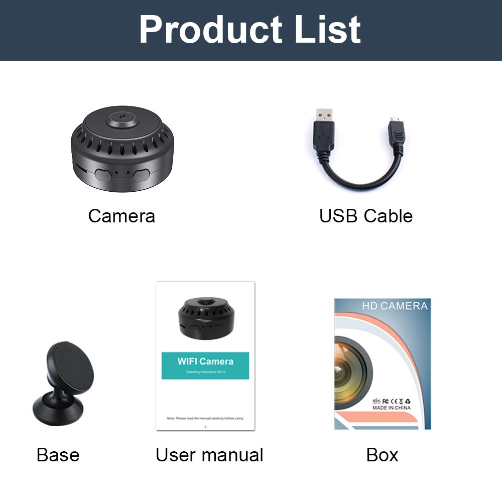 WD15 FULL HD Mini WiFi Camera Indoor Home IP Surveillance Loop Recording Wireless Security Nanny Cam Night Vision Camera