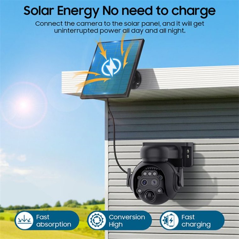 Rscamtom Wireless 4G Tracking Camera 6MP hunting solar camera outdoor waterproof 12x zoom tracking 4g sim card cctv camera