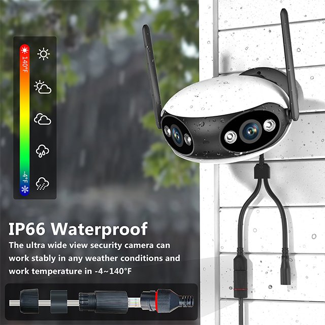 NEW 4K multi-lens panoramic camera WIFI security camera system POE home outdoor IP camera 180° viewing angle automatic alarm