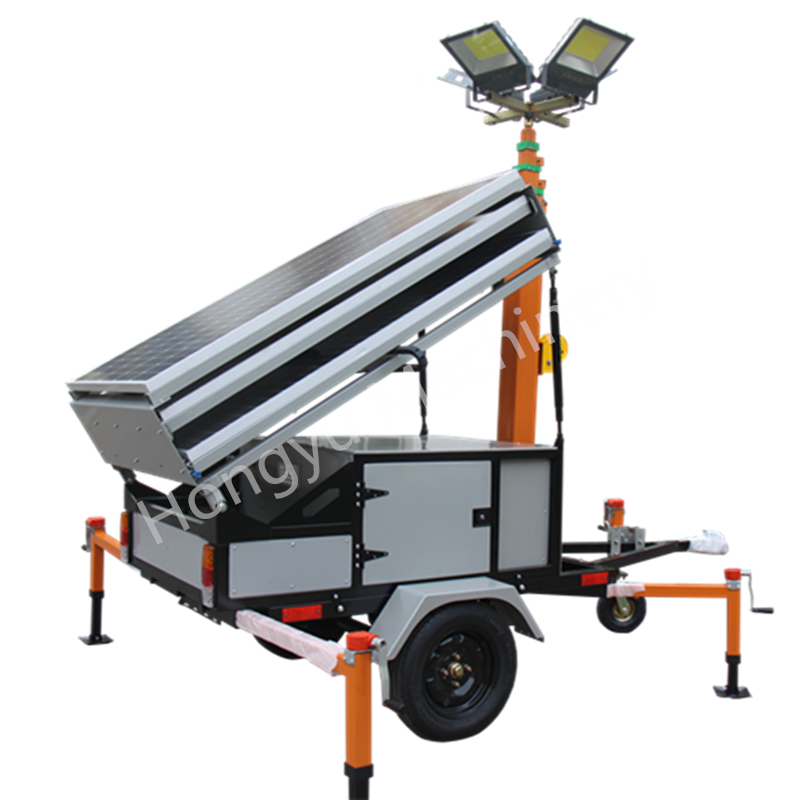 Mobile solar surveillance trailer system with generator