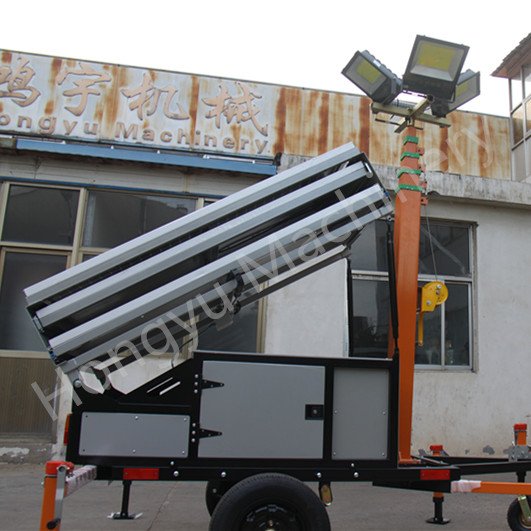 Mobile solar surveillance trailer system with generator