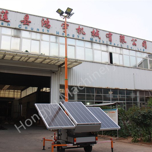 Mobile solar surveillance trailer system with generator