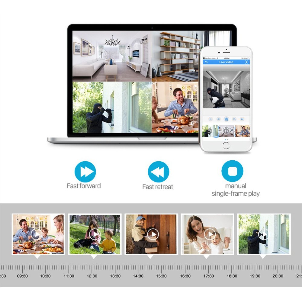 4CH 8CH Wi-Fi Security Camera System NVR Kit Night Vision 3MP 4MP Wireless PTZ Two-Way Audio Outdoor Surveillance CCTV Camera