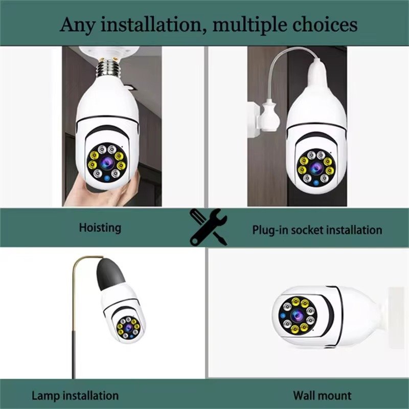 High Quality Hot Sell A6 Light Bulb Surveillance Camera HD Wifi Smart Camera Home Security Wireless Camera