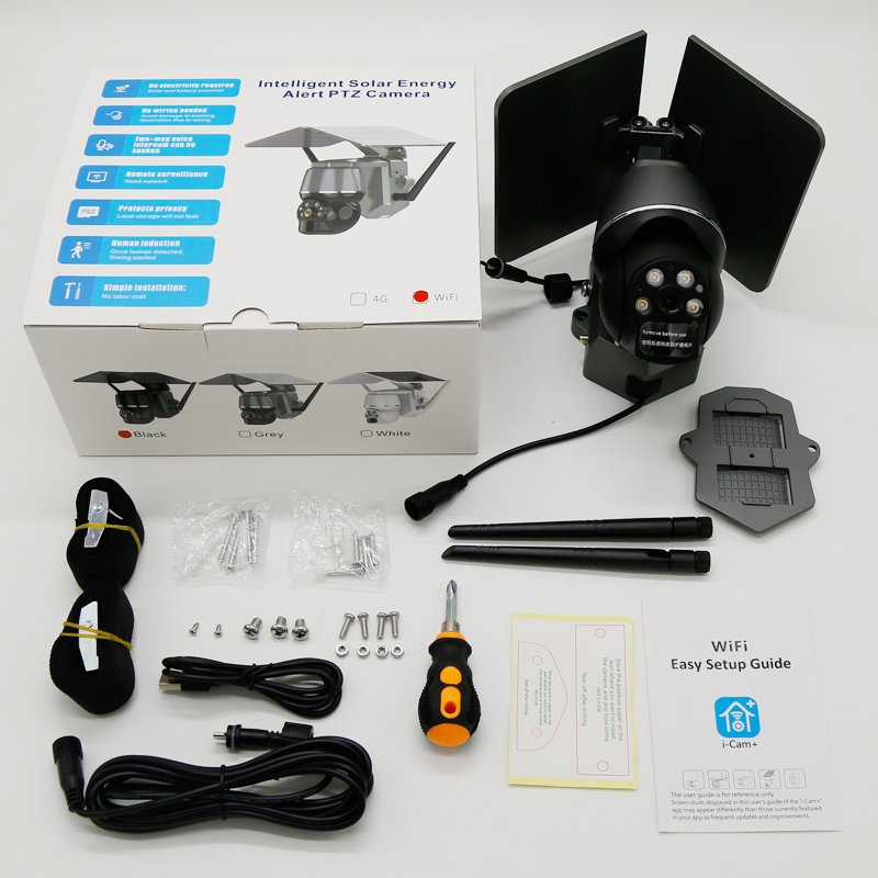 Newest 3MP Ptz Solar Camera Solar Cctv 4g Wifi Camera for Outdoor and Home H.265 Wireless Auto Tracking Solar Camera 4k