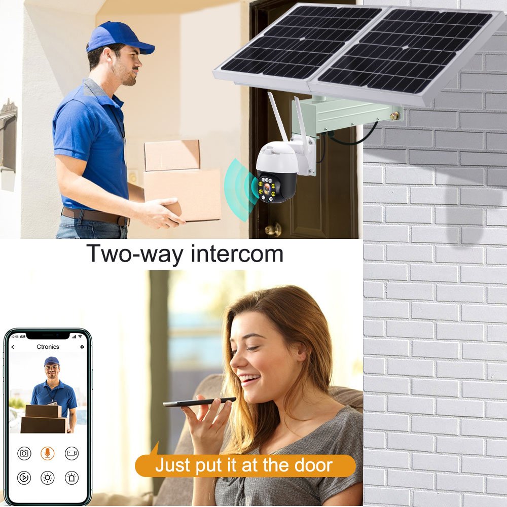 TecDeft Alarm system 5MP Solar 4G Camera 5X Optical Zoom Wifi Outdoor CCTV Network Solar Ptz Camera For Industrial Grade Farm
