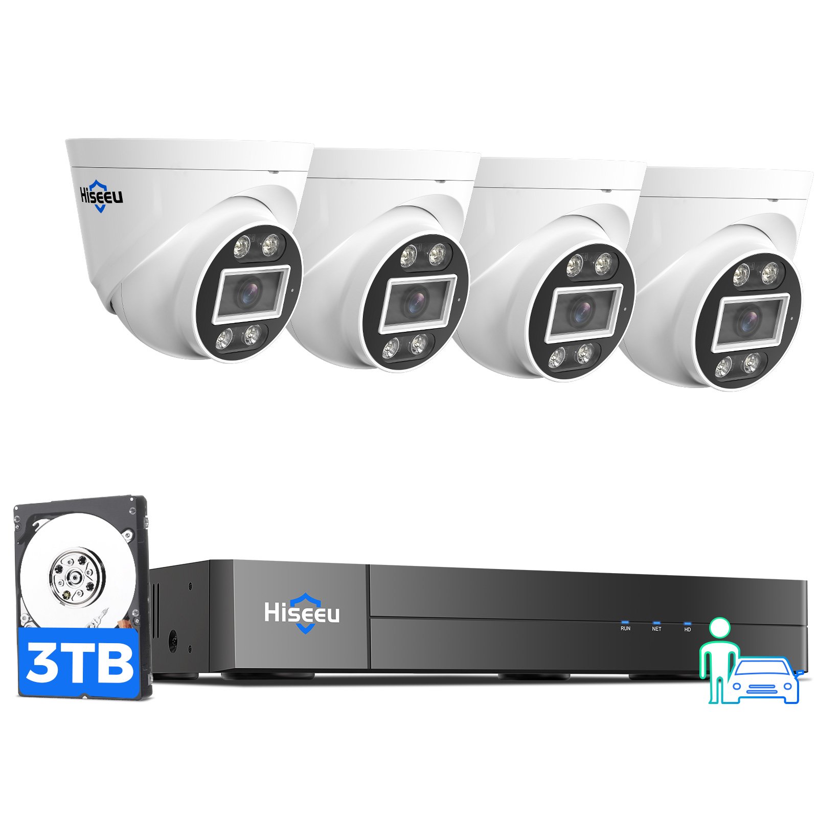 Hiseeu 5MP Motion detection Color night vision nvr kit surveillance systems