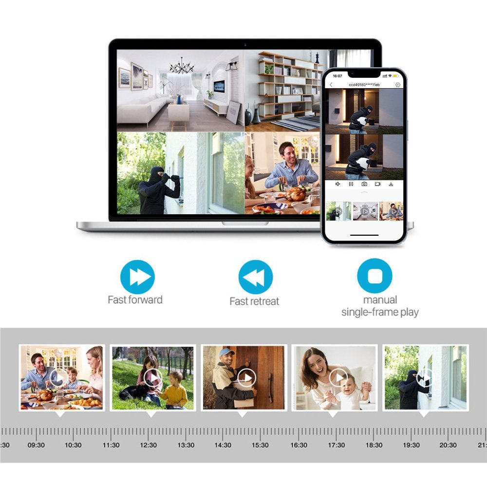 4CH 8CH Wi-Fi Security Camera System NVR Kit Night Vision 3MP 4MP Wireless PTZ Two-Way Audio Outdoor Surveillance CCTV Camera