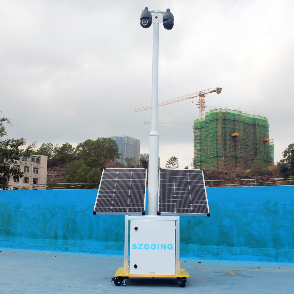 SZGOING 5G in stock mobile surveillance cctv security ptz wireless solar energy camera trailer system