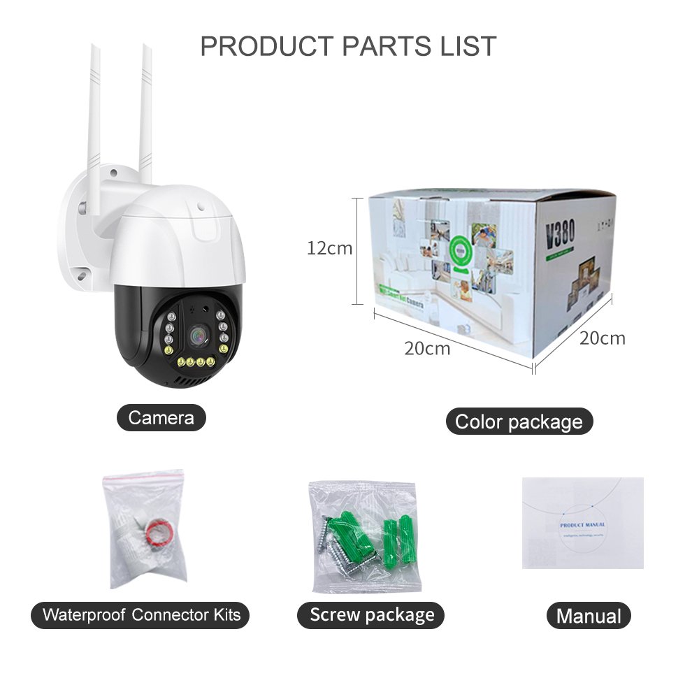 V380 Smart camera OEM factory HD 3MP wireless IP network camera Security wifi IP66 waterproof outdoor PTZ camera