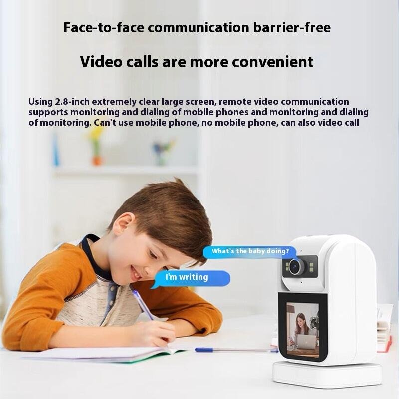 Indoor house hold smart camera with screen 360 degree WiFi camera mobile phone two-way video call network monitoring system