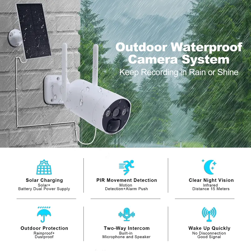 8CH 4CH Solar Camera Solar NVR Kit Surveillance System Tuya Smart life Security Camera System